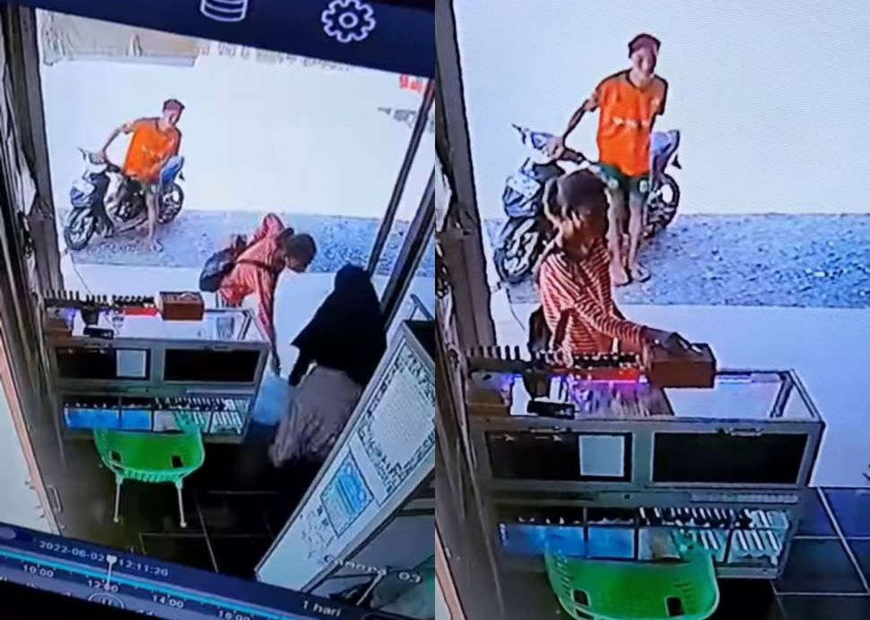 Terekam CCTV, Sepasang Kekasih Tampak Santai Mencuri Kotak Amal